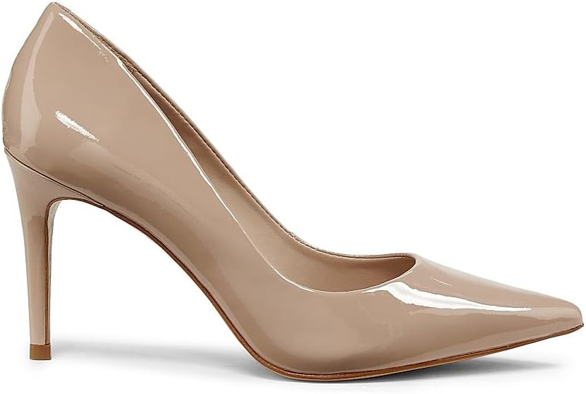 Amazon.com: Saks Fifth Avenue, 85MM Classic Patent Leather Pumps, 36.5 (6.5), Beige : Amazon Luxu... | Amazon (US)