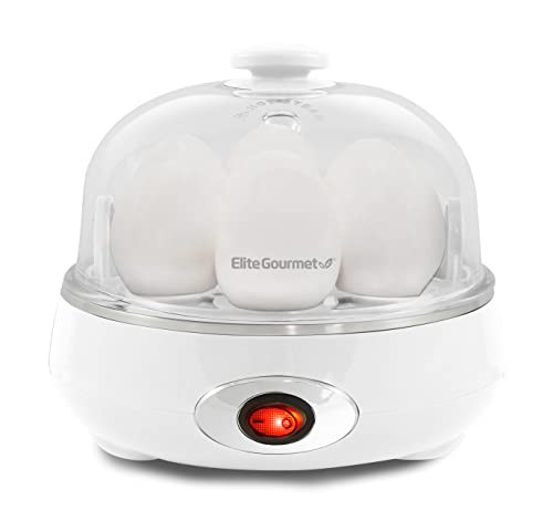 Elite Gourmet EGC322CW Easy Egg Cooker Electric 7-Egg Capacity, Soft, Medium, Hard-Boiled Egg Cooker with Auto Shut-Off, Measuring Cup Included, BPA Free, Classic White | Amazon (US)