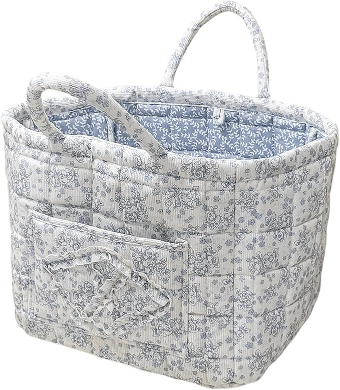 Floral Fabric Storage Basket Car Interior Storage Basket Underwear Sundries Laundry Baskets Suppl... | Amazon (US)