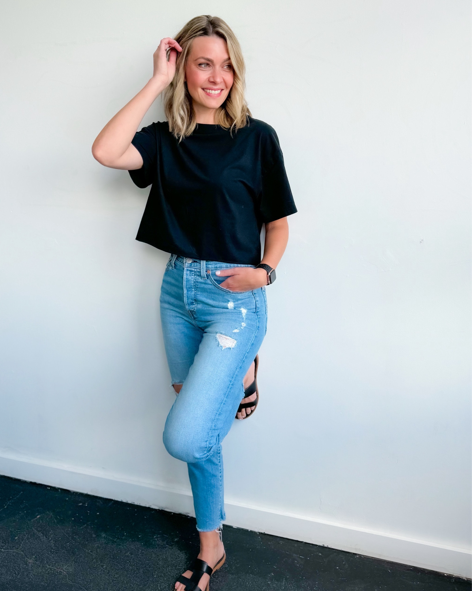 Change your mindset change your life! 

Loving this comfy outfit! These jeans are the BEST and will make your booty look 🙌🏼 and this oversize crop tee from Target is my fave! 

#LTKOver40 #LTKFindsUnder50