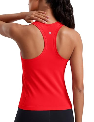 Amazon.com: CRZ YOGA Seamless Workout Tank Tops for Women - Athletic Running Gym Sleeveless Shirt... | Amazon (US)