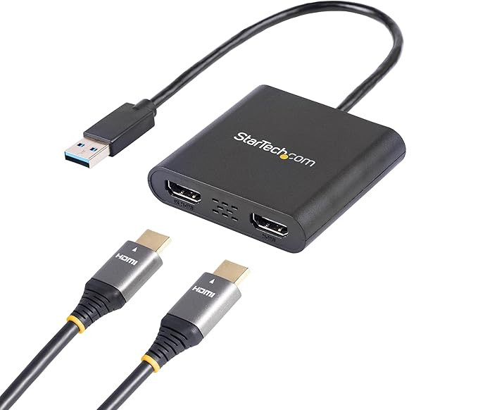 StarTech.com USB 3.0 to Dual HDMI Adapter - 4K & 1080p - External Graphics Card - USB-A to Dual H... | Amazon (US)