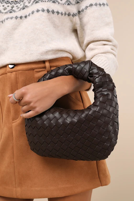 Mejia Brown Woven Knotted Handbag | Lulus