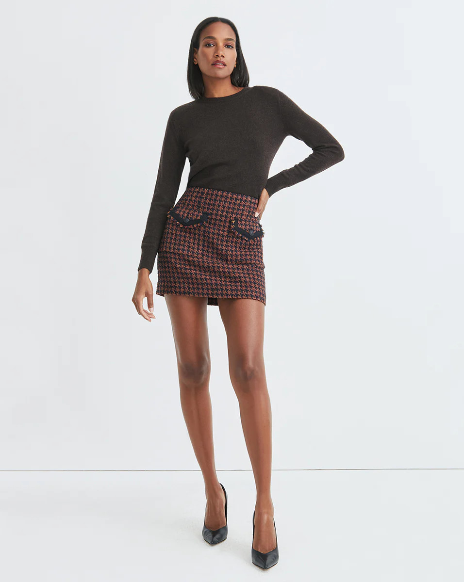Veronica Beard Adriel Skirt Cognac Multi | Veronica Beard