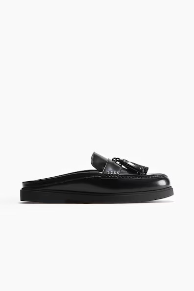 H & M - Leather Mule Loafers - Black | H&M (US + CA)