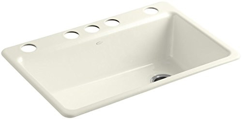 Kohler 5871-5UA3-96 Riverby® 33" undermount single-bowl workstation kitchen sink, Biscuit | Amazon (US)