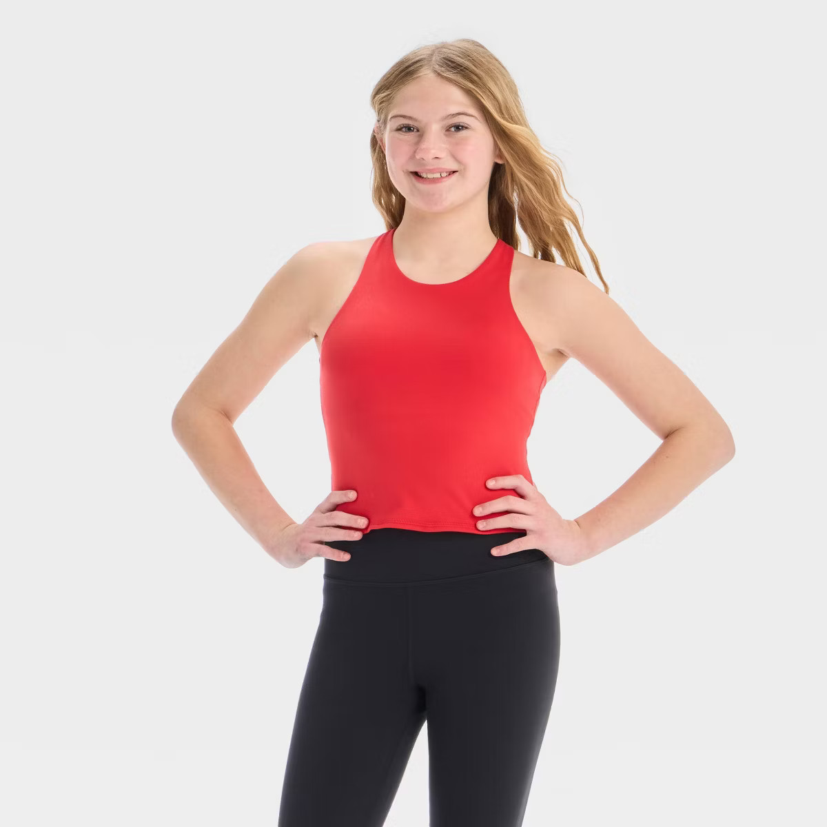 Girls' Strappy Crop Tank Top - All In Motion™ | Target
