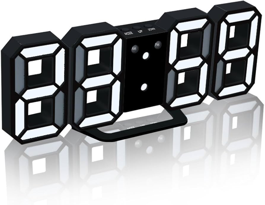 EAAGD 3D LED Night Light Digital Alarm Clock, 8.4" Alarm Clocks for Bedrooms, 0-100% Dimmer, 12/2... | Amazon (US)
