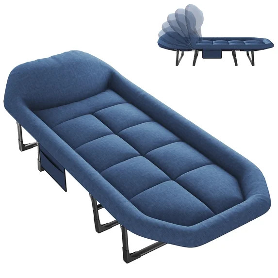 Gianna Folding Camping Bed, Adjustable Camping Cot with Mattress for Patio or Beach | Walmart (US)