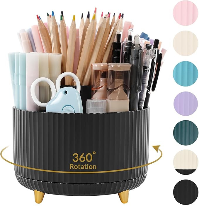 SKYDUE 360 Degree Rotating Desk Organizer, Dual-Purpose Pencil Pen Holder for Desktop, Rotating D... | Amazon (US)