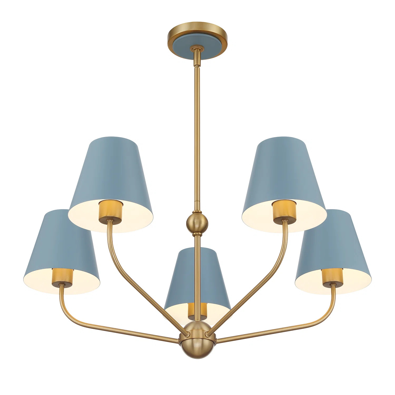 Mercer41 Augustina 5 Light Vibrant Gold + White Chandelier | Wayfair | Wayfair North America