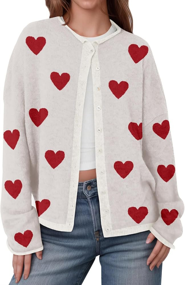 Saodimallsu Womens Button Up Cardigan Sweaters Long Sleeve Crew Neck Fall Soft Lightweight Knit L... | Amazon (US)