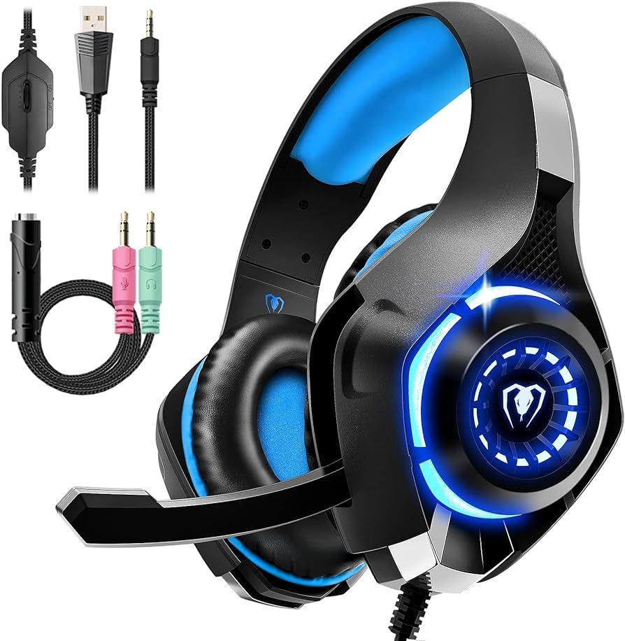 Tatybo Gaming Headset for PS4 PS5 Xbox One Switch PC with Noise Canceling Mic, Deep Bass Stereo S... | Amazon (US)
