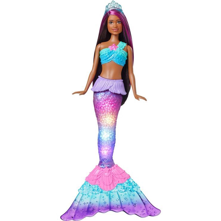 Barbie Dreamtopia Twinkle Lights Mermaid Doll - Brown Hair | Target