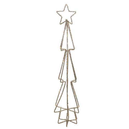 LED Lighted Glittered Wire Christmas Cone Tree - 17.5" - Warm White Lights | Christmas Central