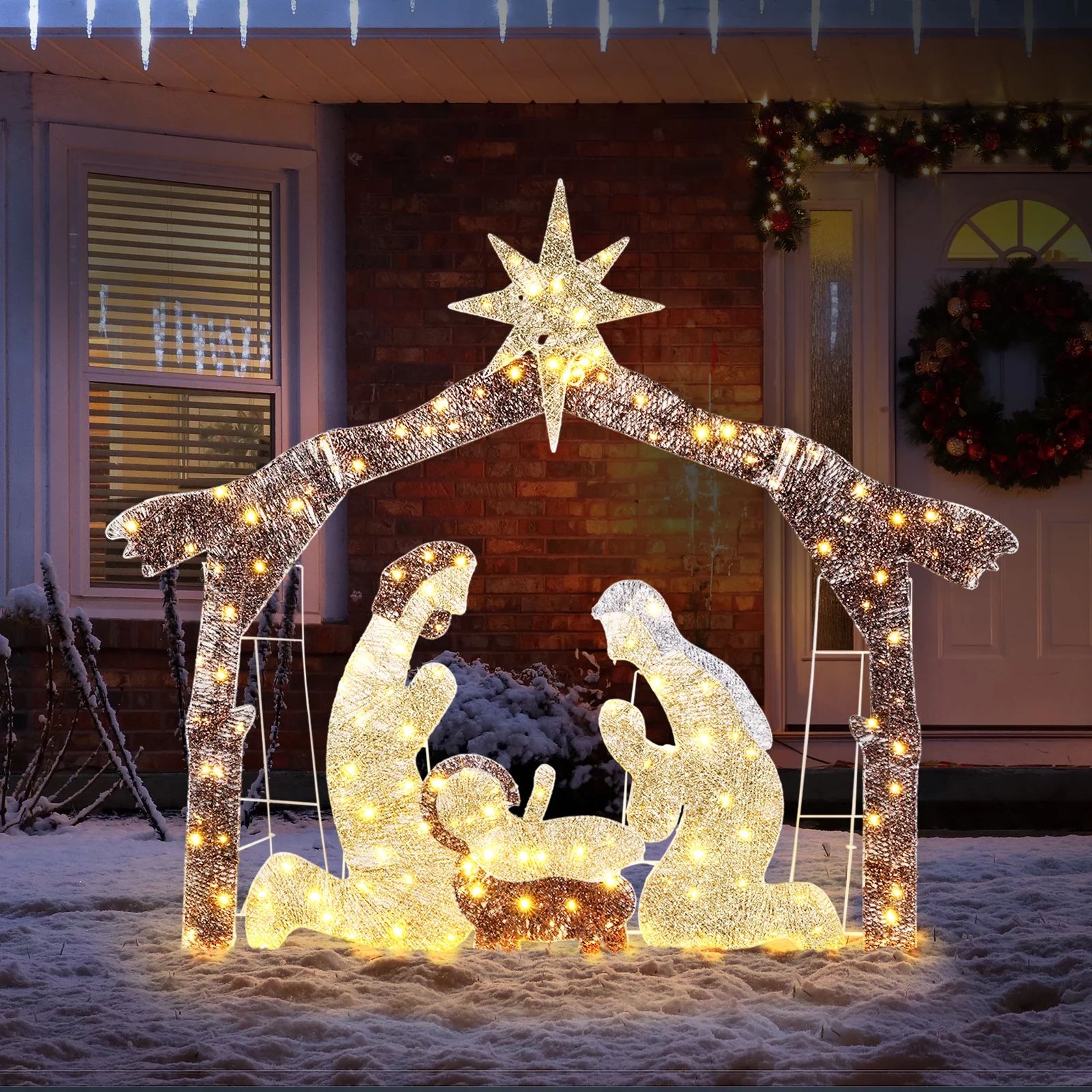 UBesGoo 6ft Light-Up Nativity Scene Christmas Decoration Nativity Christmas Outdoor Decor | Walmart (US)