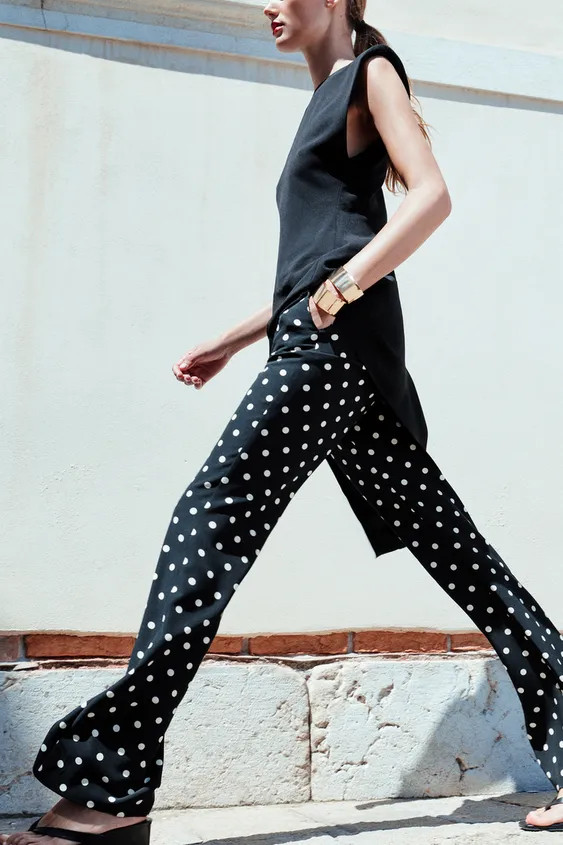 POLKA DOT FLARE PANTS | Zara US