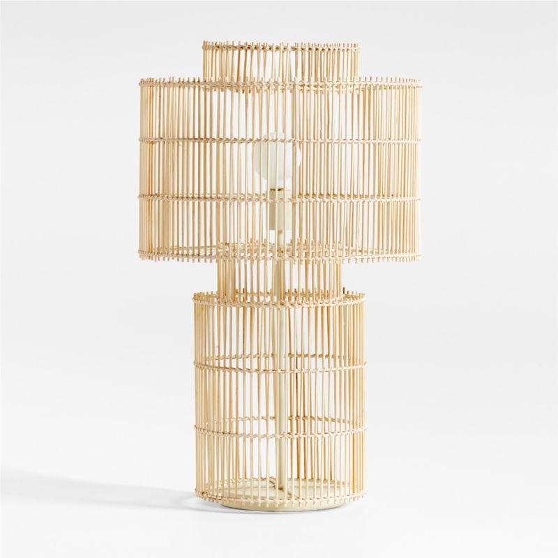 Noon Natural Wicker Table Lamp by Leanne Ford + Reviews | Crate & Barrel | Crate & Barrel