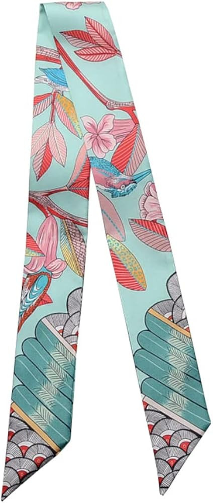 JERLA 100% Mulberry silk Scarf Head Hair Ribbon Handbag Handle wrap Tie Bundle Scarf Neckerchief ... | Amazon (US)