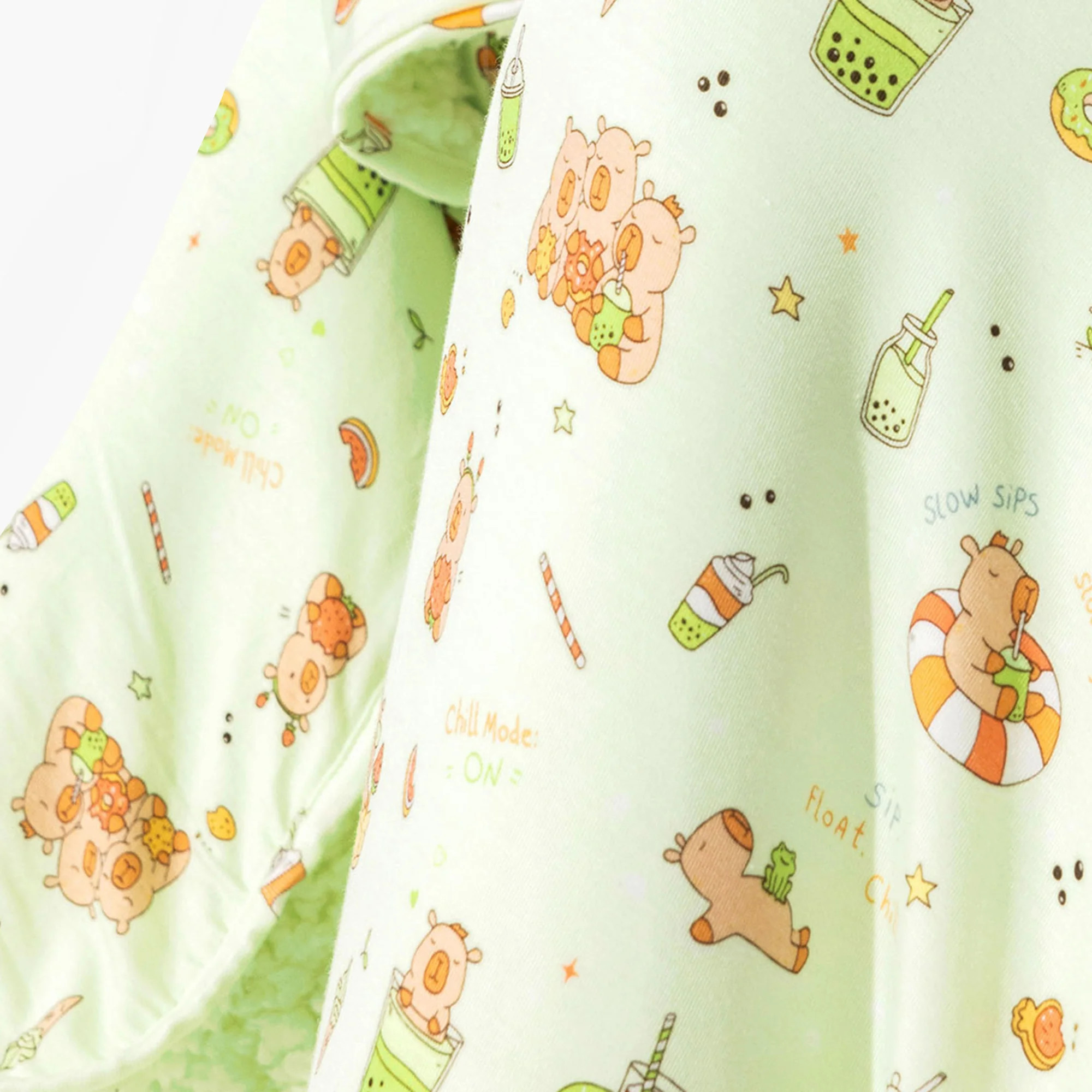 Capybara Boba Bamboo Sherpa Blanket | Bellabu Bear