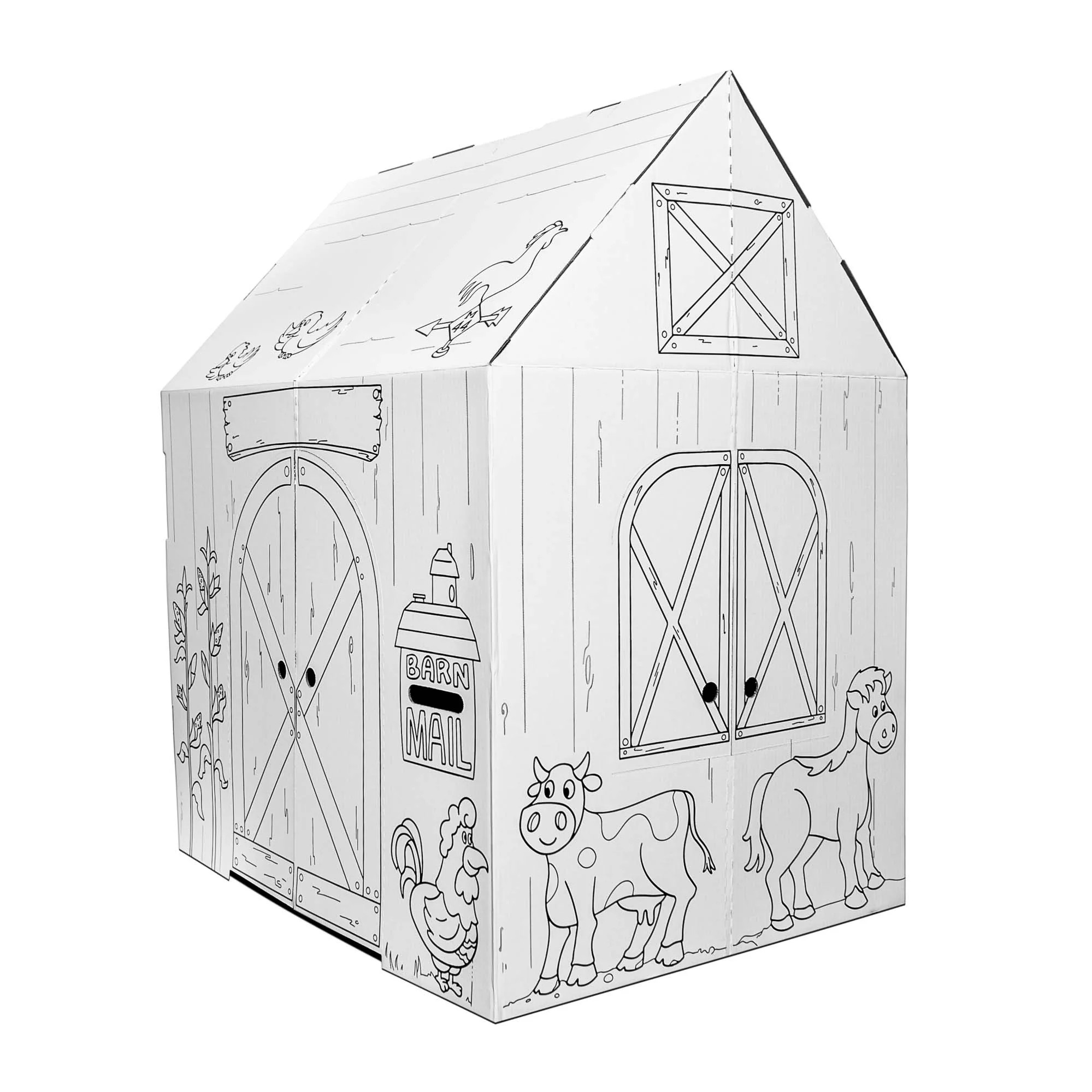 Easy Playhouse Barn - Kids Art & Craft for Indoor & Outdoor Fun, Color Favorite Farm Animals – ... | Walmart (US)