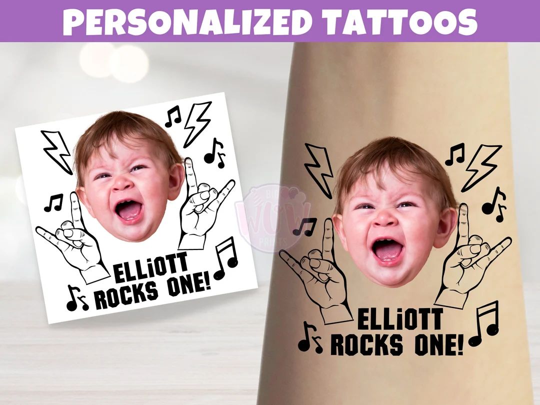 Rock and Roll Birthday Face Tattoos Rock N Roll Birthday - Etsy | Etsy (US)