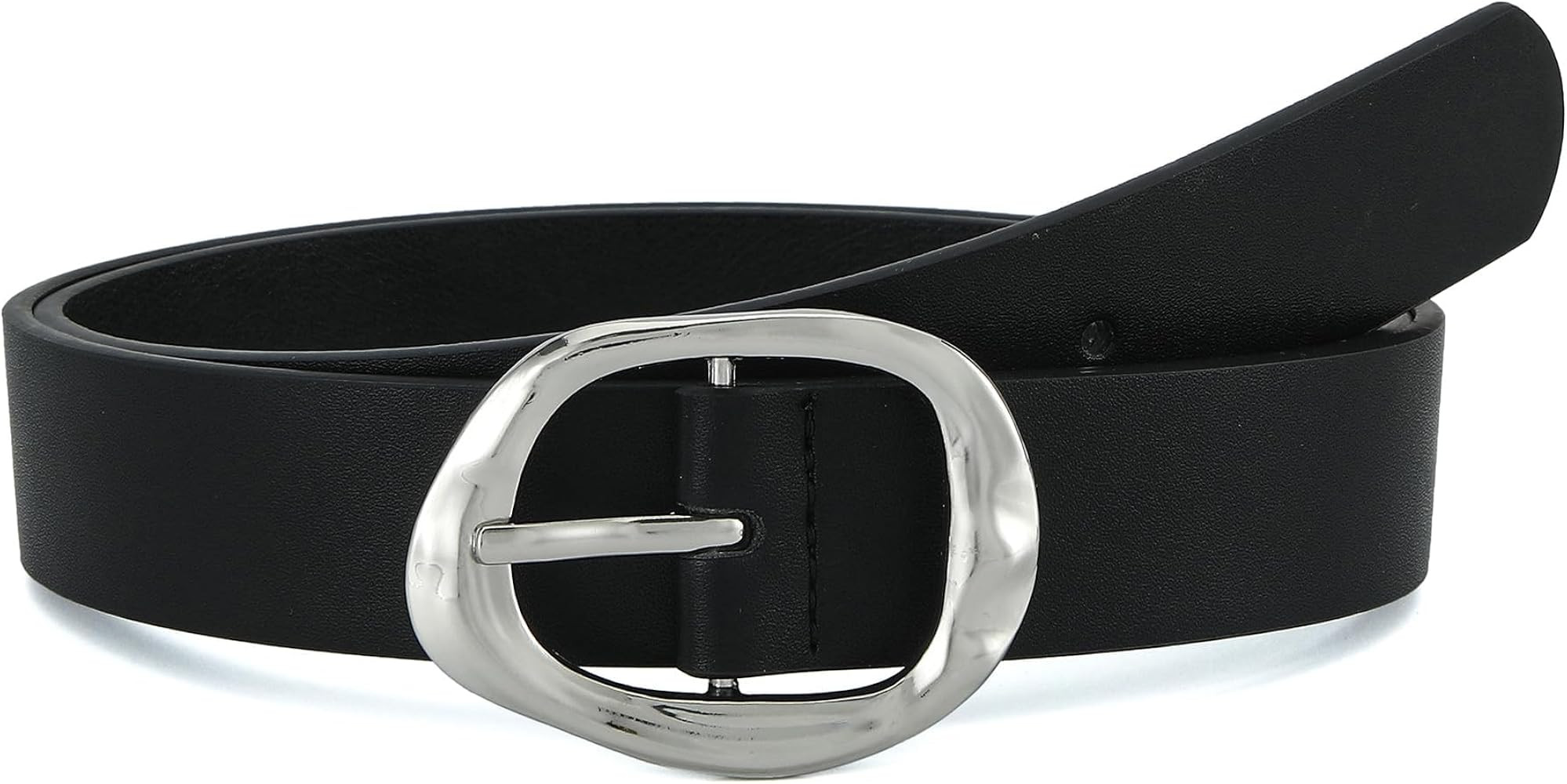 Earnda Leather Belts for Women Casual Fashion Waist Belt with Liquid Shapes Gold Buckle for Jeans... | Amazon (US)