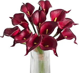 Amazon.com: Letjolt Artificial Calla Lily Red Flowers 12Pcs for Wedding Bouquet Home Decoration F... | Amazon (US)