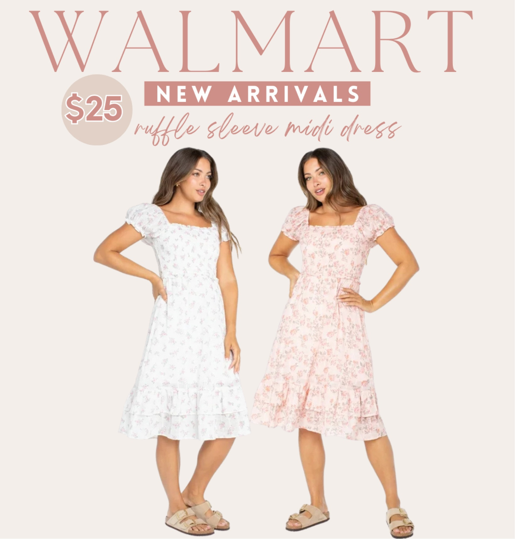 Celebrity Pink Puff Sleeve Midi Dress with Ruffle Details, Women's and Women's Plus

#LTKFindsUnder50 #LTKMidsize #LTKParties