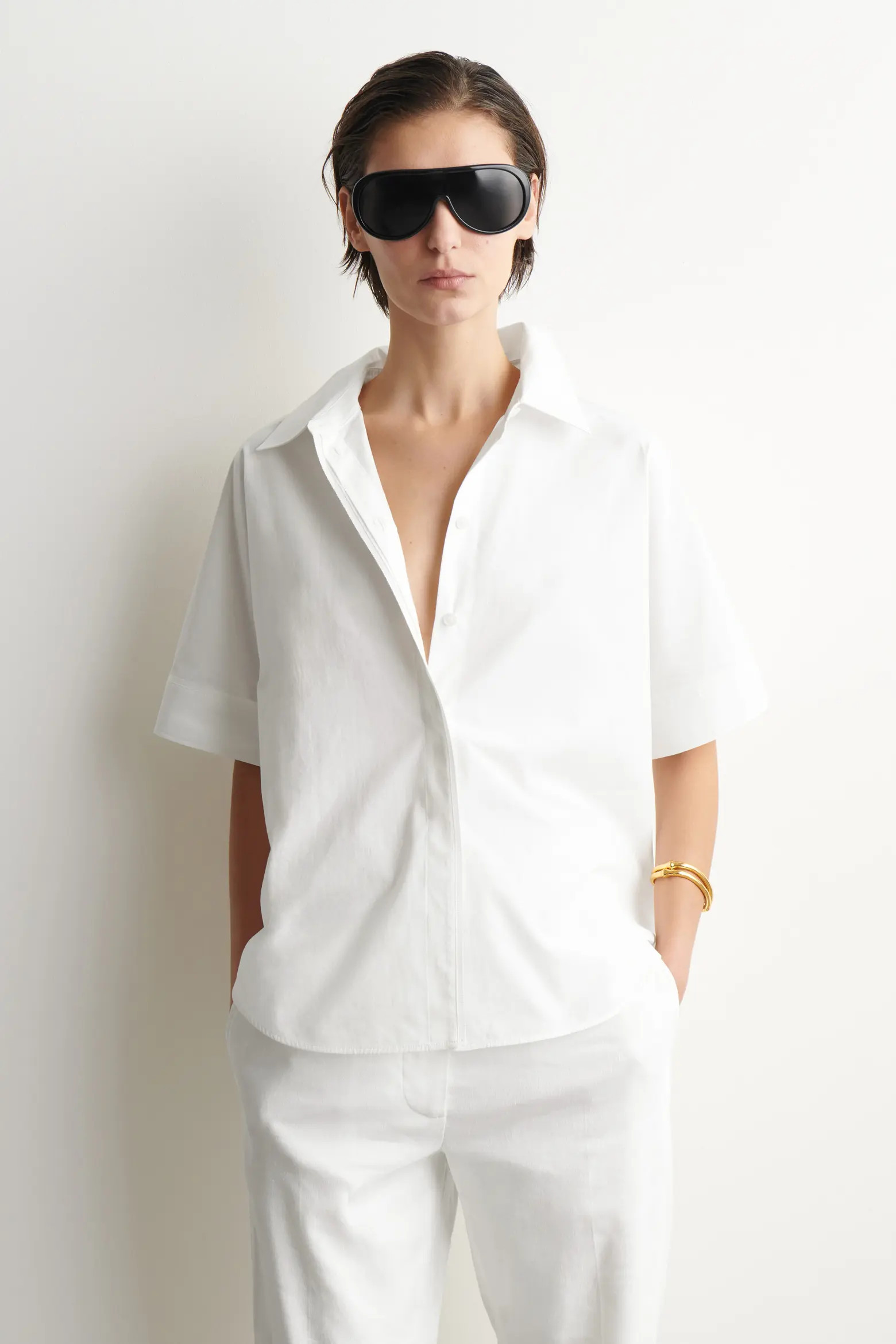 Oversized Short-sleeved Cotton Shirt (Women) | Nordstrom | Nordstrom
