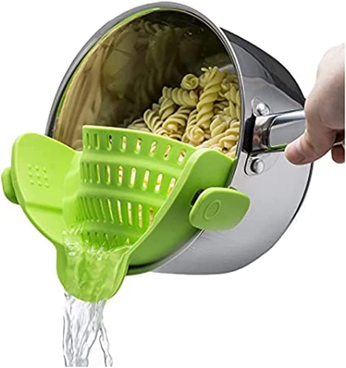 Kitchen Gizmo Snap 'N Strain Strainer, Clip On Silicone Colander, Fits all Pots and Bowls - Lime ... | Amazon (US)