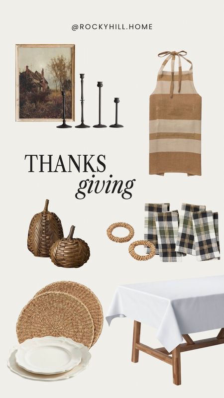 Fall Decor, Thanksgiving tablescape , apron, table linens, sea grass placemats

#LTKhome #LTKfamily #LTKHoliday