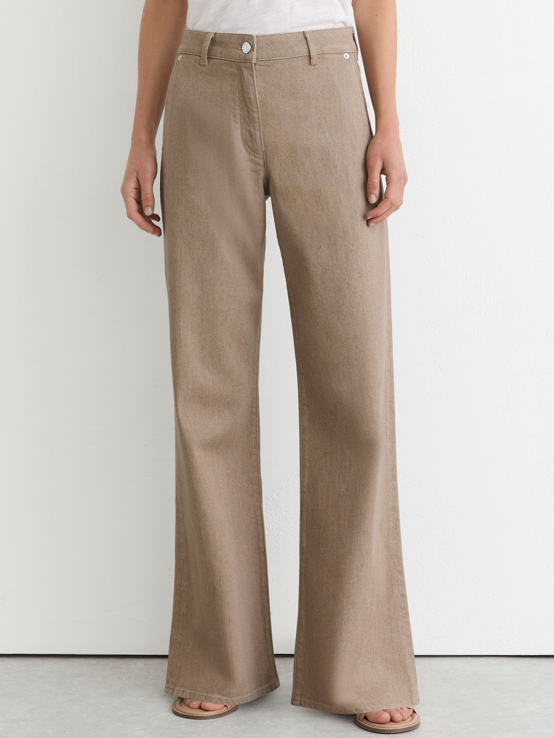 Reiss Wide-Leg Jeans in Sand - REISS | Reiss UK