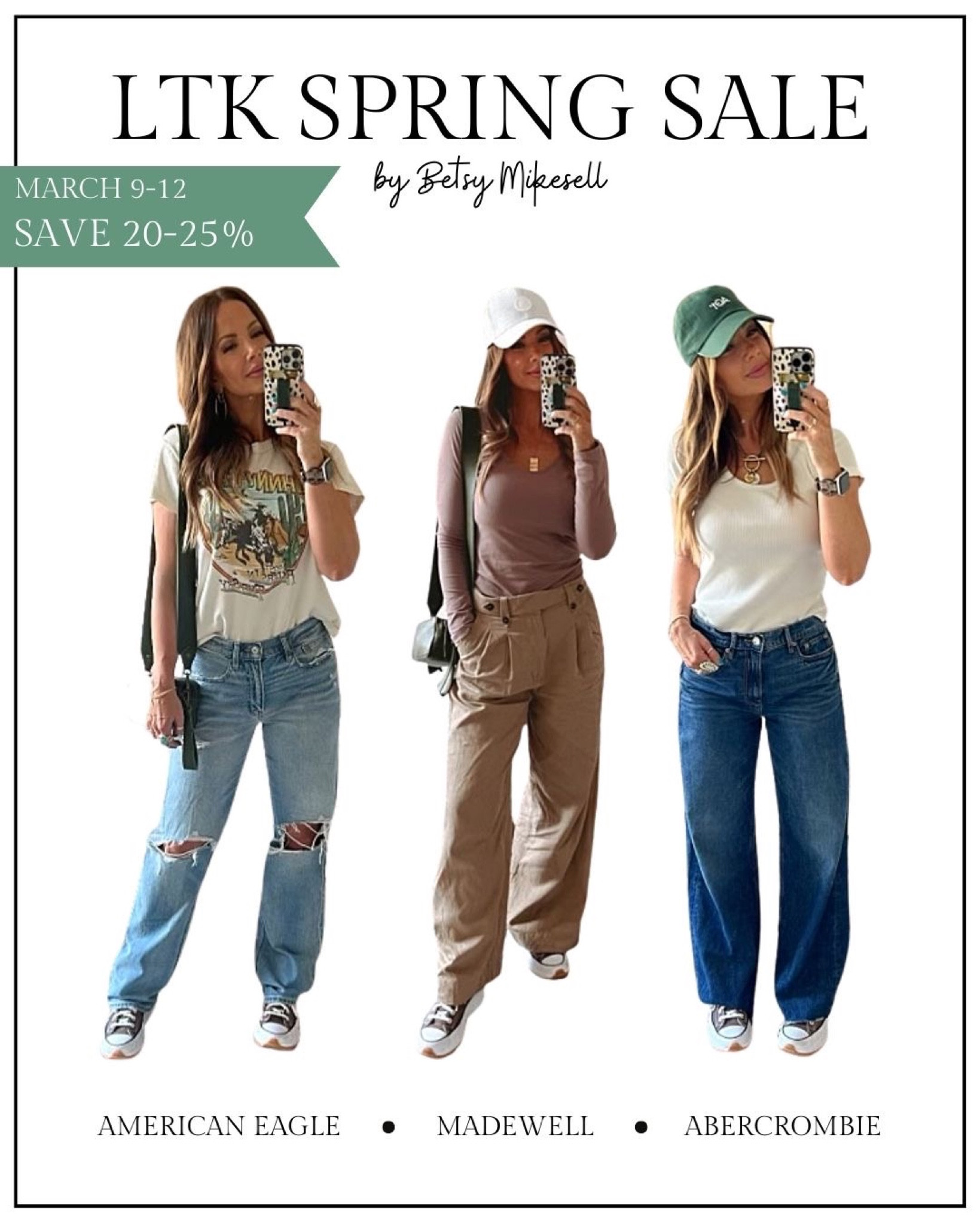American Eagle High-Waisted Baggy Wide-Leg Jean, and American Eagle Low-Rise Baggy Straight Jean - my favs! Absolutely love the Madewell Harlow Wide-Leg Pants! Abercrombie bodysuits fit so nice! These items are all part of the LTK Spring Sale! 

#LTKsalealert #LTKstyletip #LTKSale