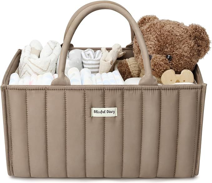 Blissful Diary Baby Diaper Caddy Basket, Stylish Baby Diaper Caddy Organizer, Storage Basket for ... | Amazon (US)