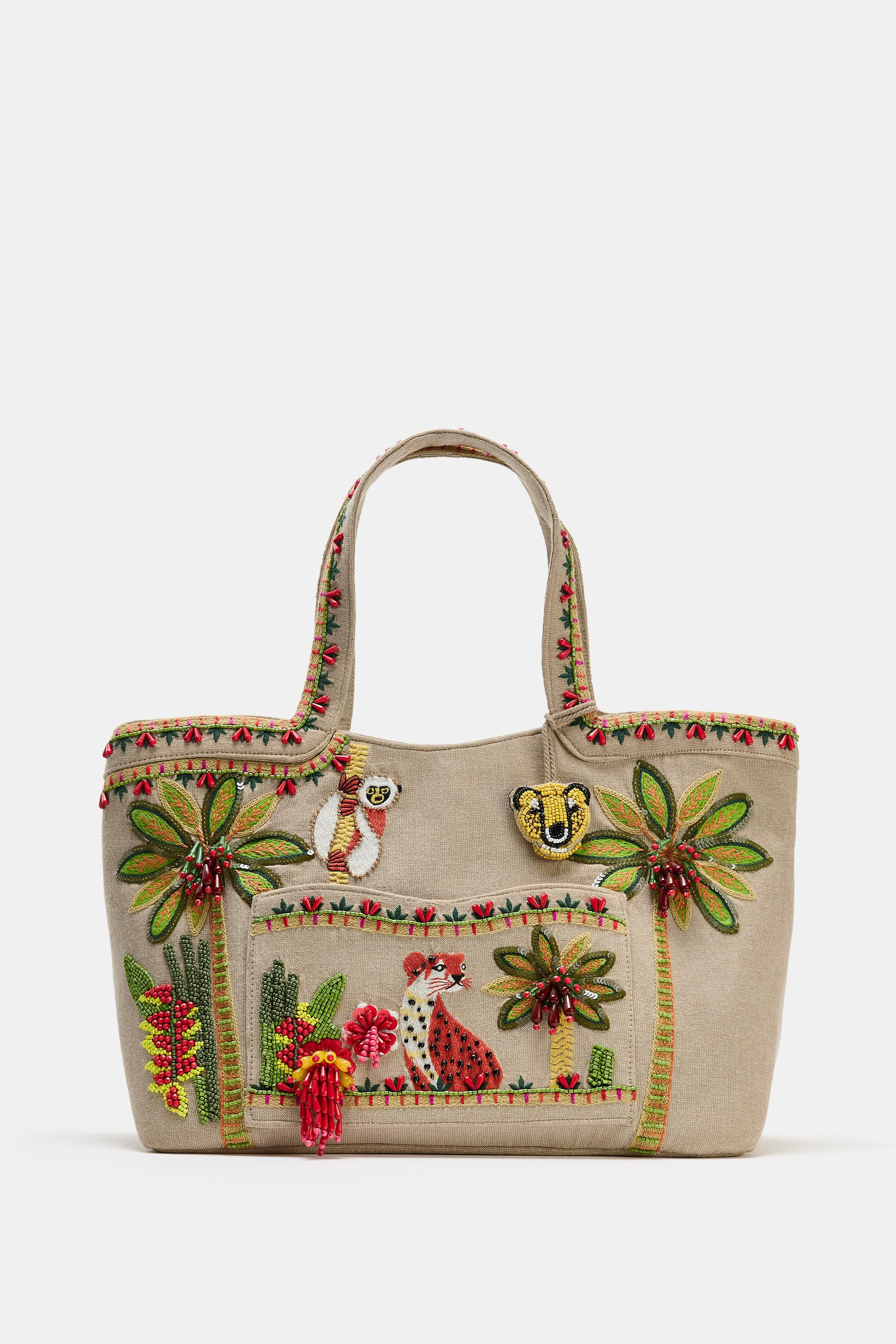 BEADED MAXI TOTE BAG | Zara UK