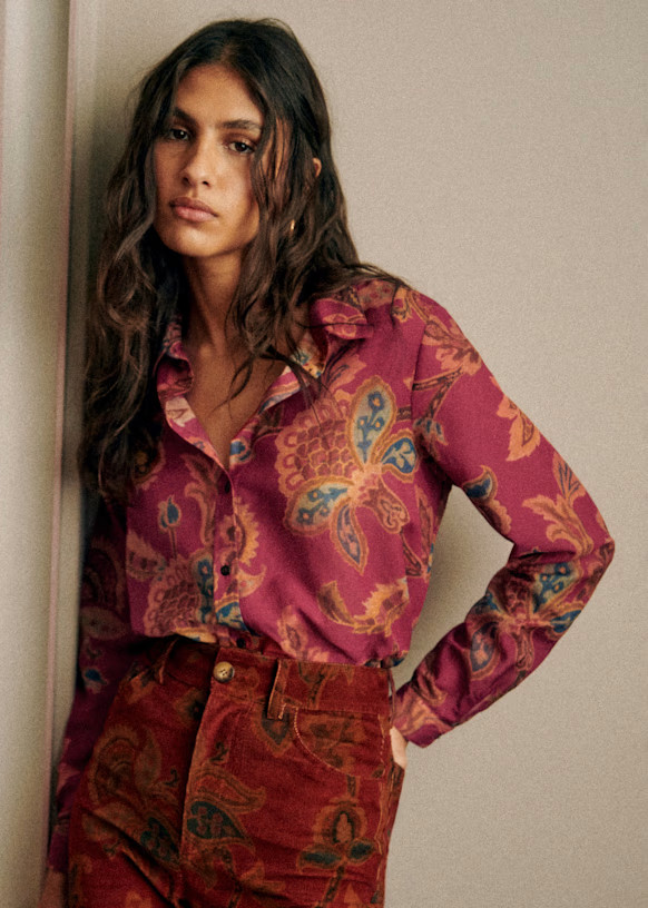 Pierro Shirt - Sana Print - 0rganic cotton - textile made from organic fibers - Sézane | Sezane Paris - US