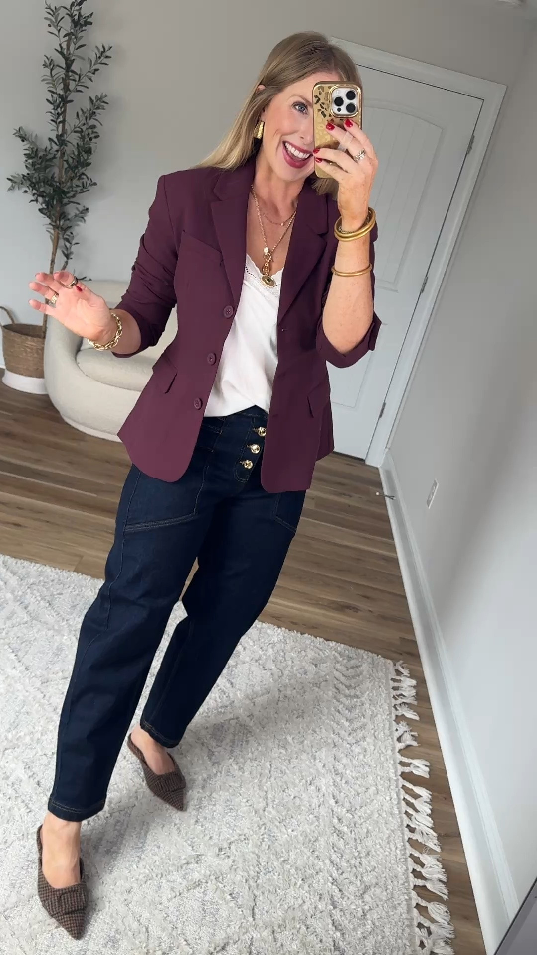 This amazing maroon blazer from Walmart is back online!

#LTKootd