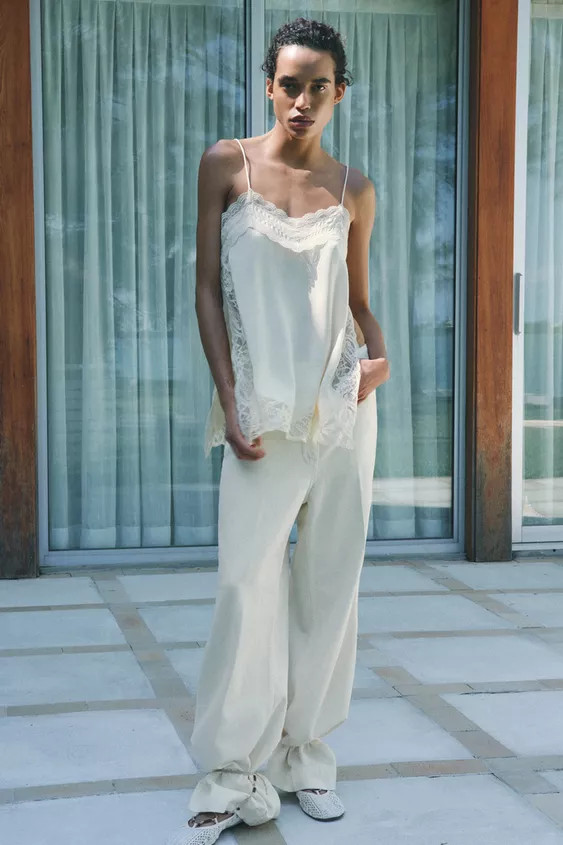 ZW COLLECTION LACE TOP WITH VENTS | Zara AU