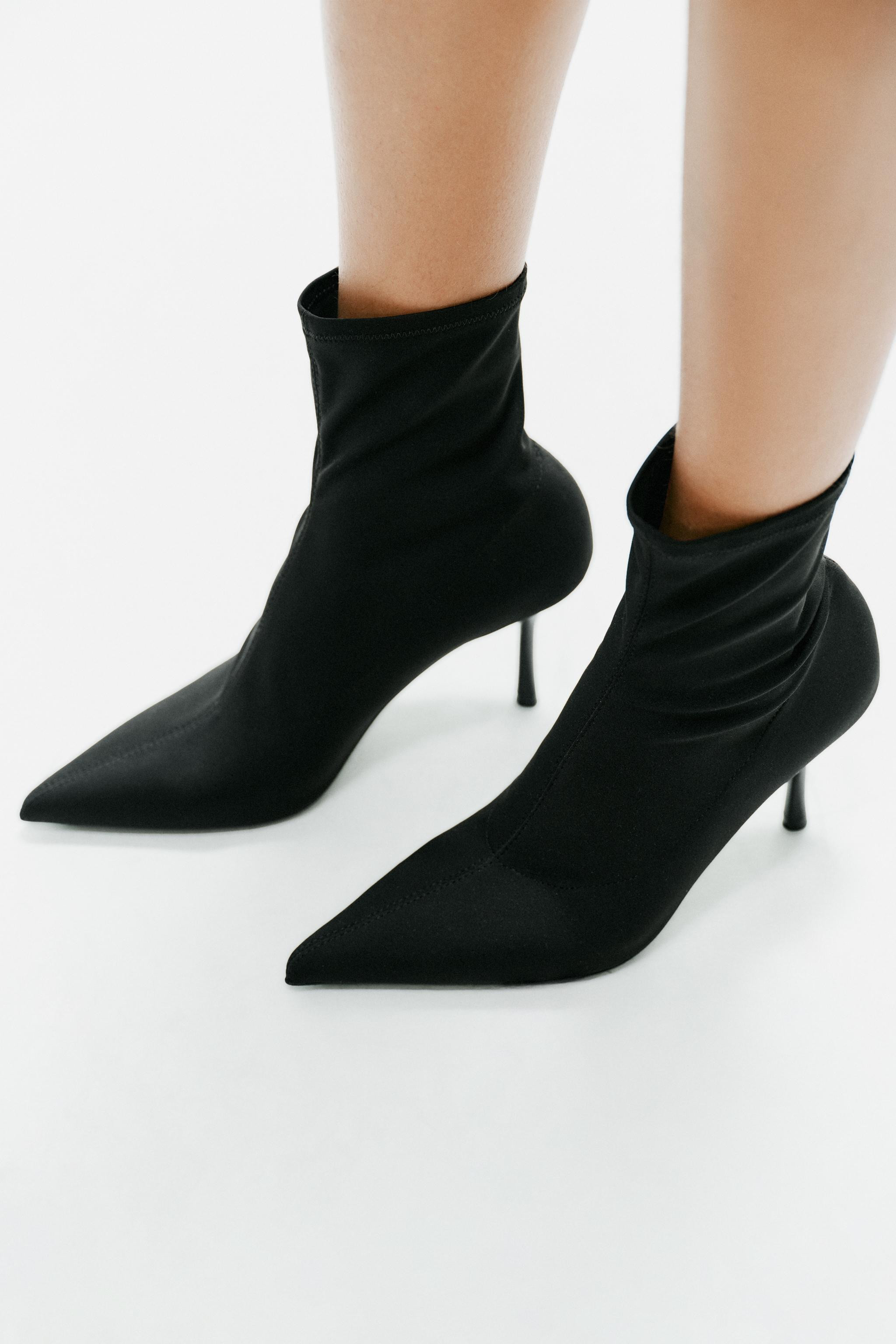 FABRIC HEELED ANKLE BOOTS | Zara Canada