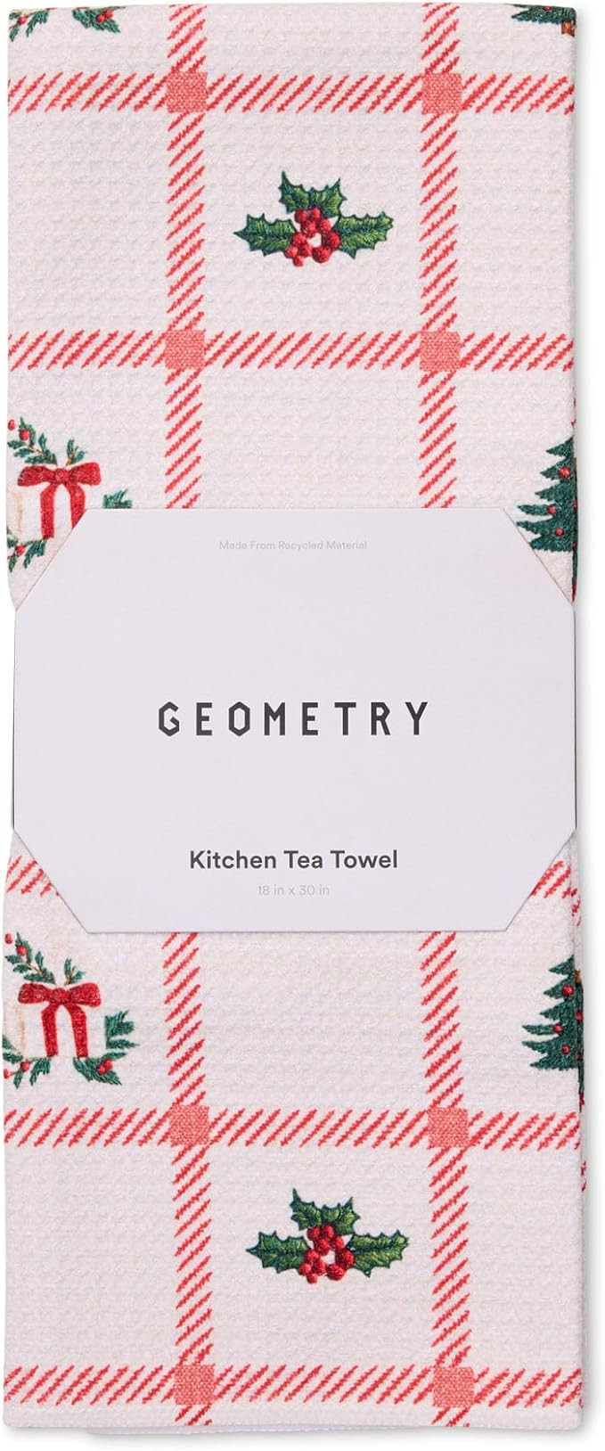 GEOMETRY Christmas Kitchen Towels - Quick Dry Microfiber Cloth Dish Towels for Kitchen Drying - P... | Amazon (US)