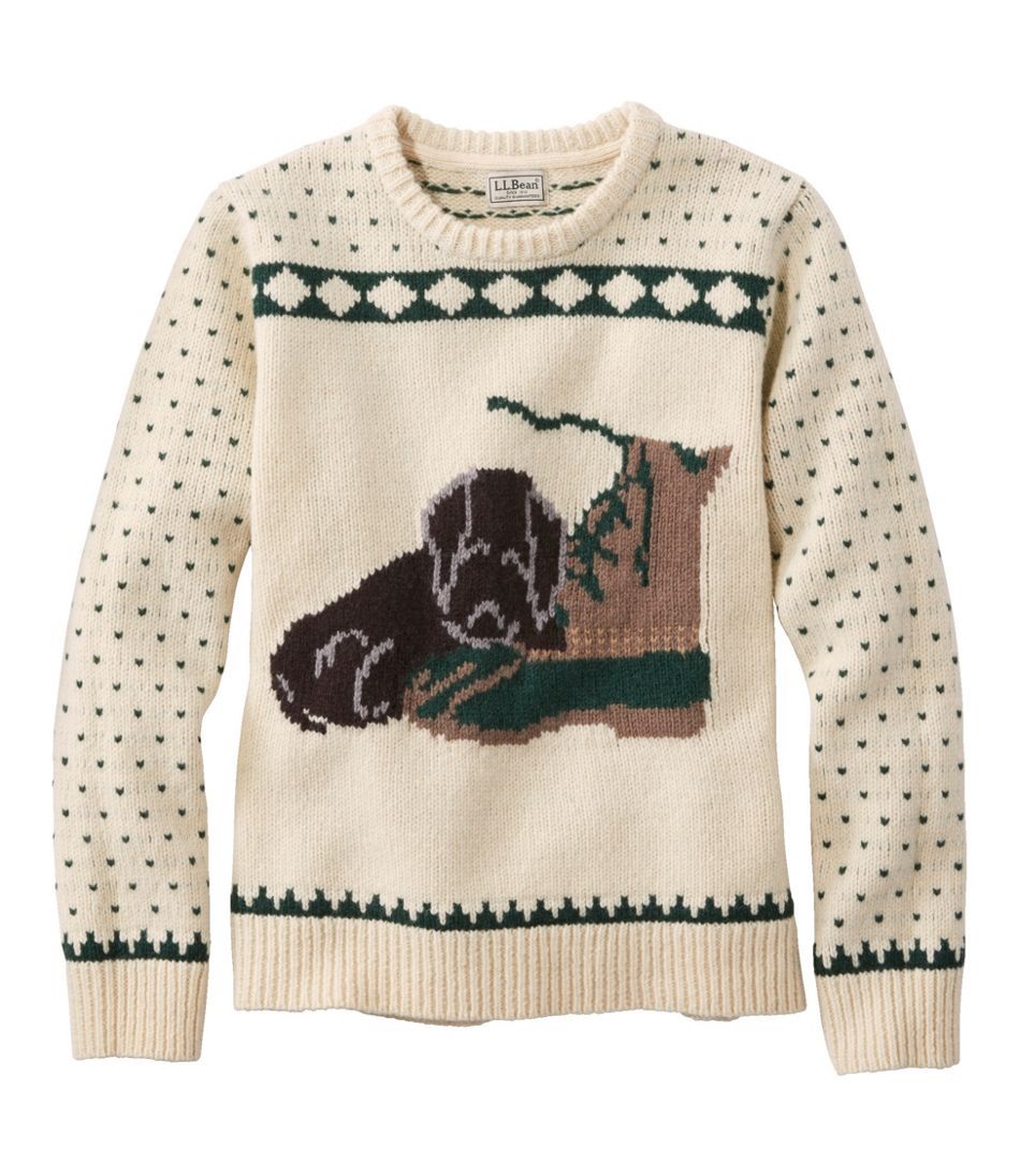 Women's Bean's Classic Ragg Wool Crewneck Intarsia Sweater | L.L. Bean