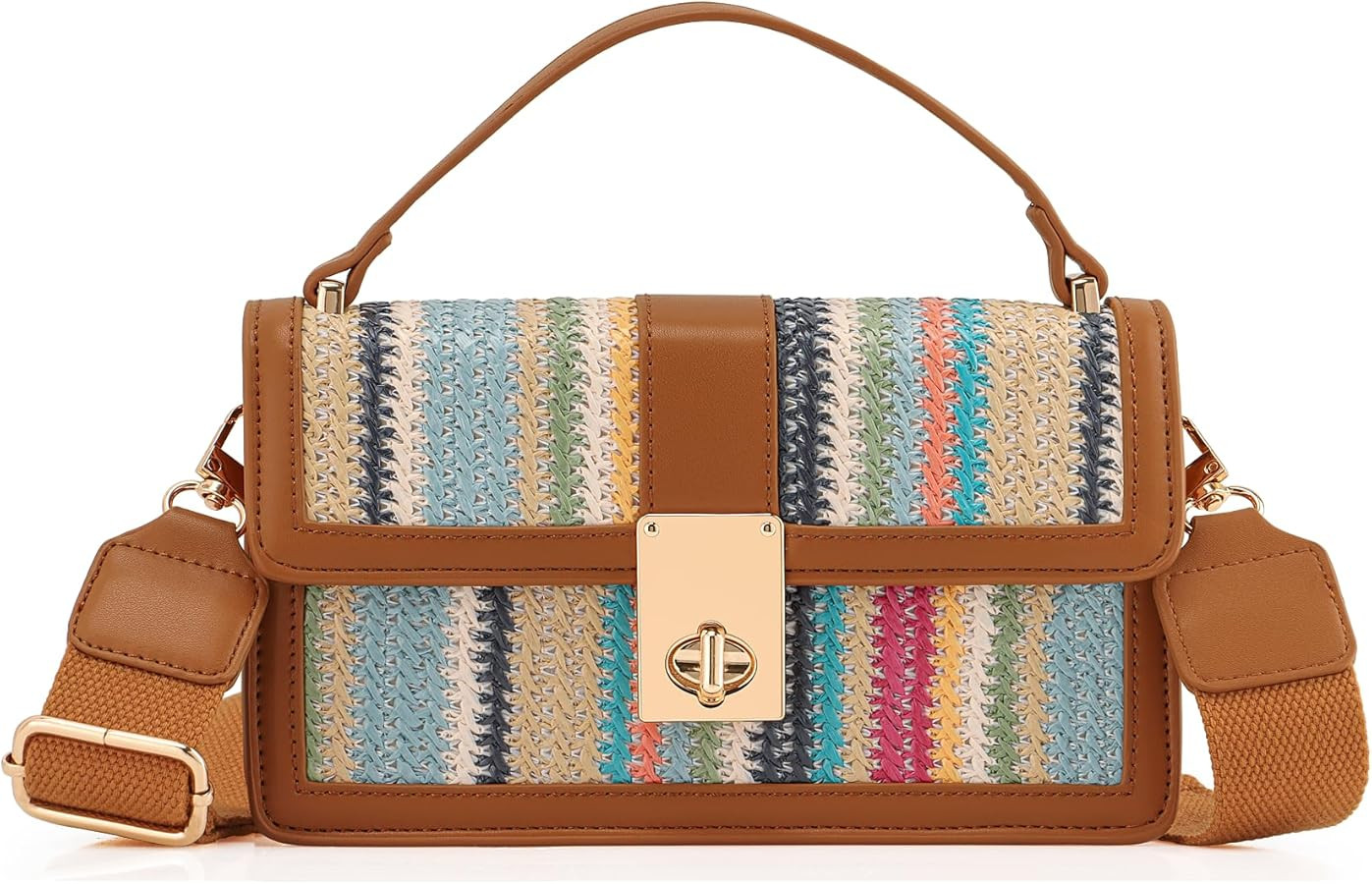 DEXMAY - Bolsos cruzados tejidos con paja para mujer, con asa superior, estilo bohemio, para la p... | Amazon (US)