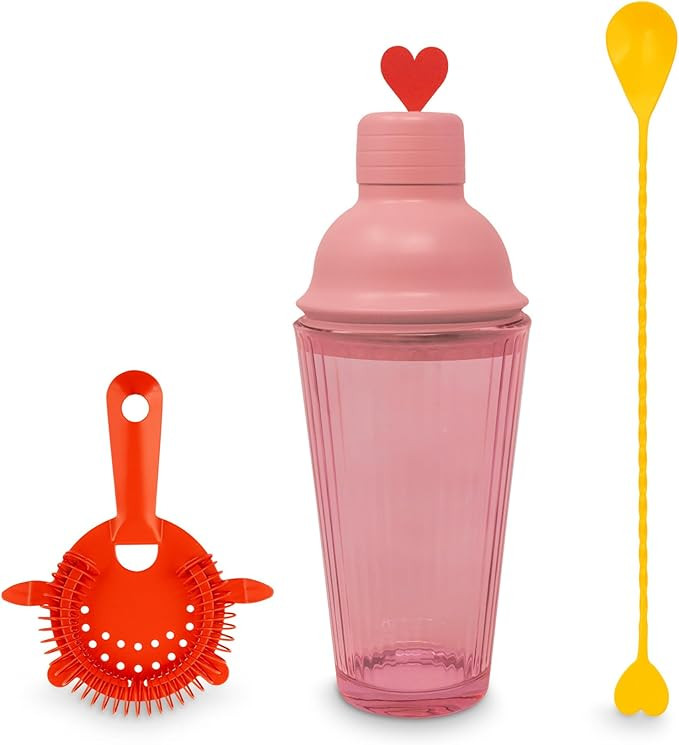 ban.do Cute Bar Set with Shaker, Strainer and Spoon, Cocktail Shaker Set, Bartender Kit, Bar Keep... | Amazon (US)