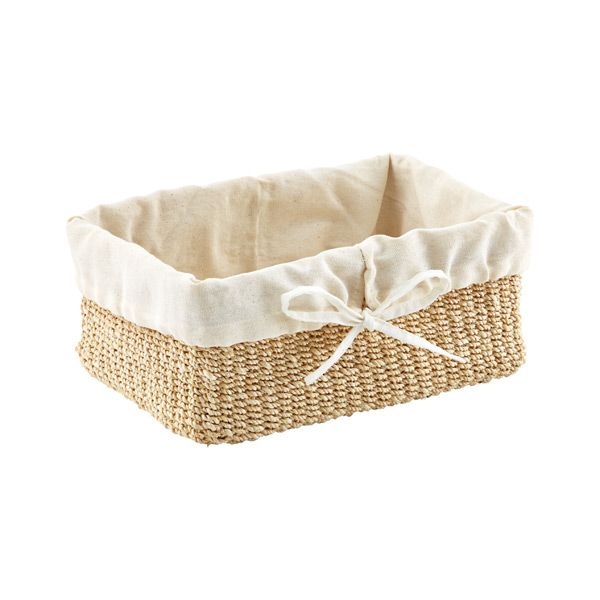 Small Makati Lined Basket Natural | The Container Store