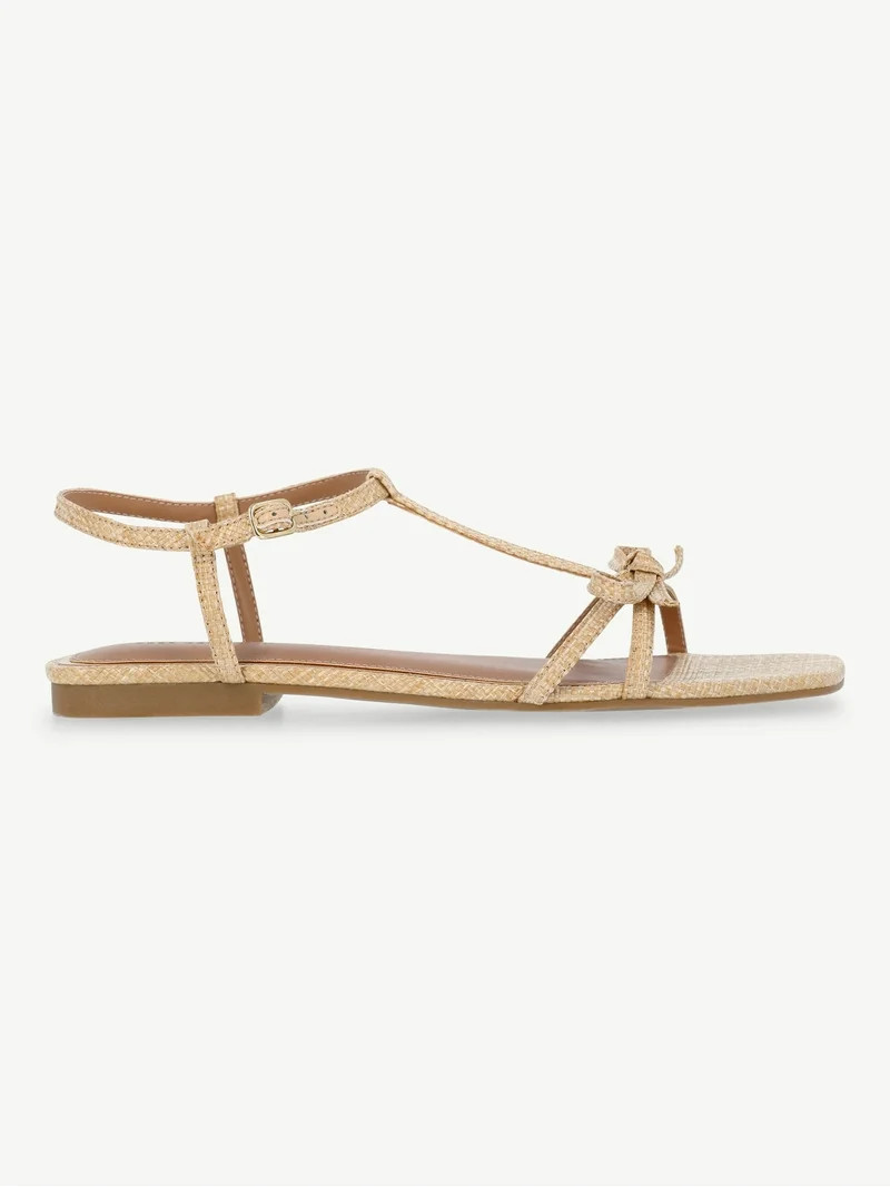 Free Assembly Women's Flat Sandals with Bow - Walmart.com | Walmart (US)