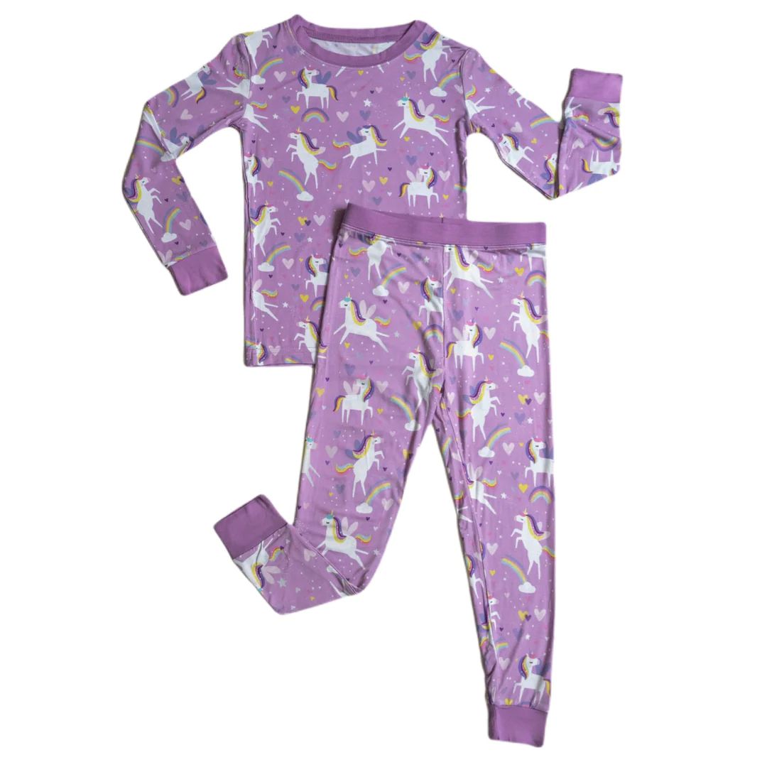 Sienna's Unicorns Two-Piece Bamboo Viscose Pajama Set | Little Sleepies