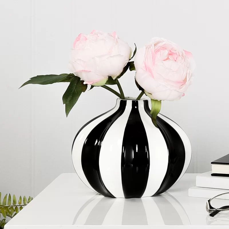 Patin Black/White 5.5'' Ceramic Table Vase | Wayfair North America