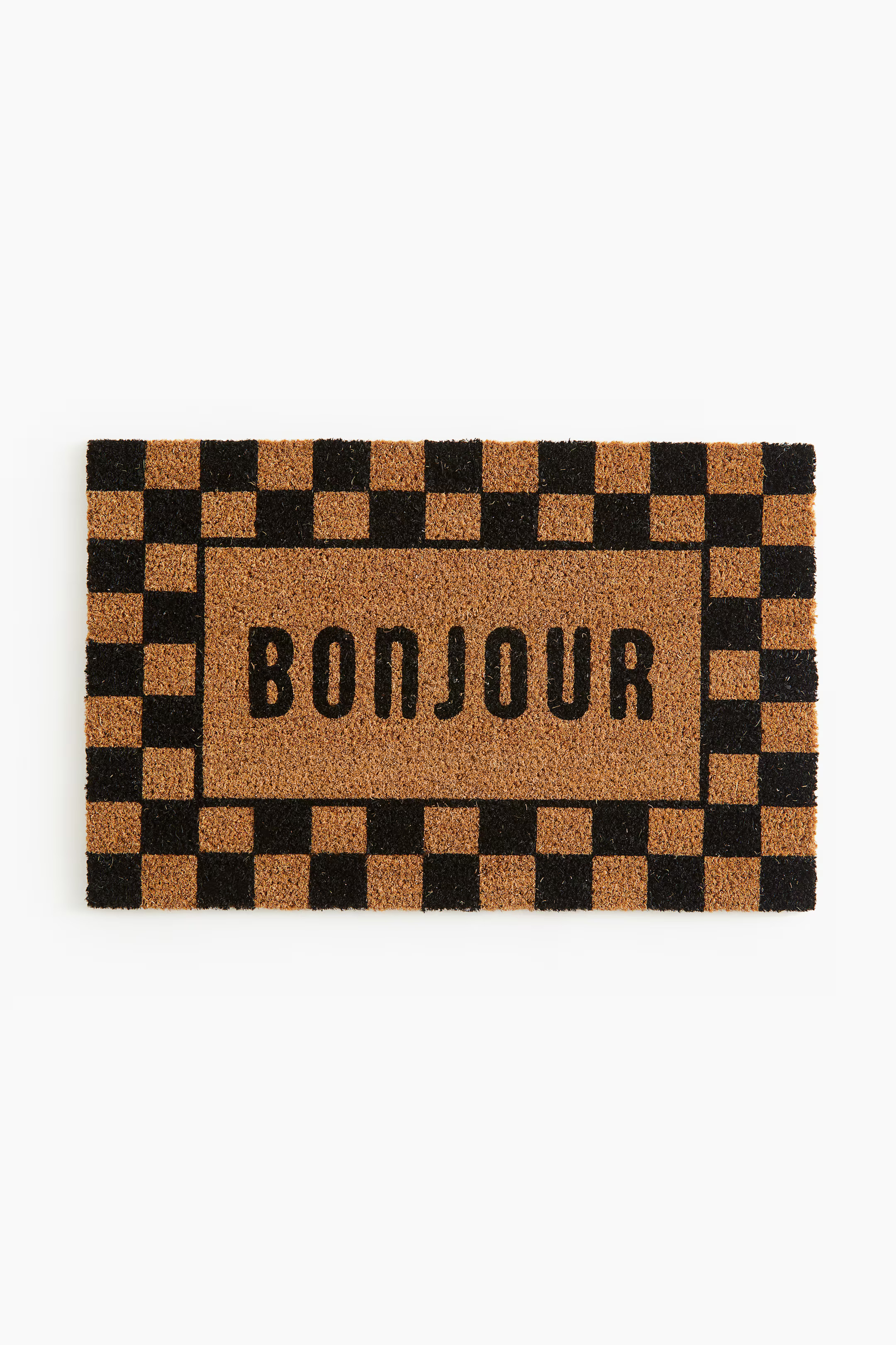 Printed Coir Doormat - Beige/Bonjour - Home All | H&M US | H&M (US + CA)