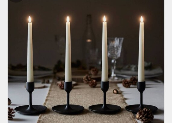 3pc Black Candle Stick Holder/ taper candle holder/home decor/centerpieces/Chic Candle holders/Ta... | Etsy (US)